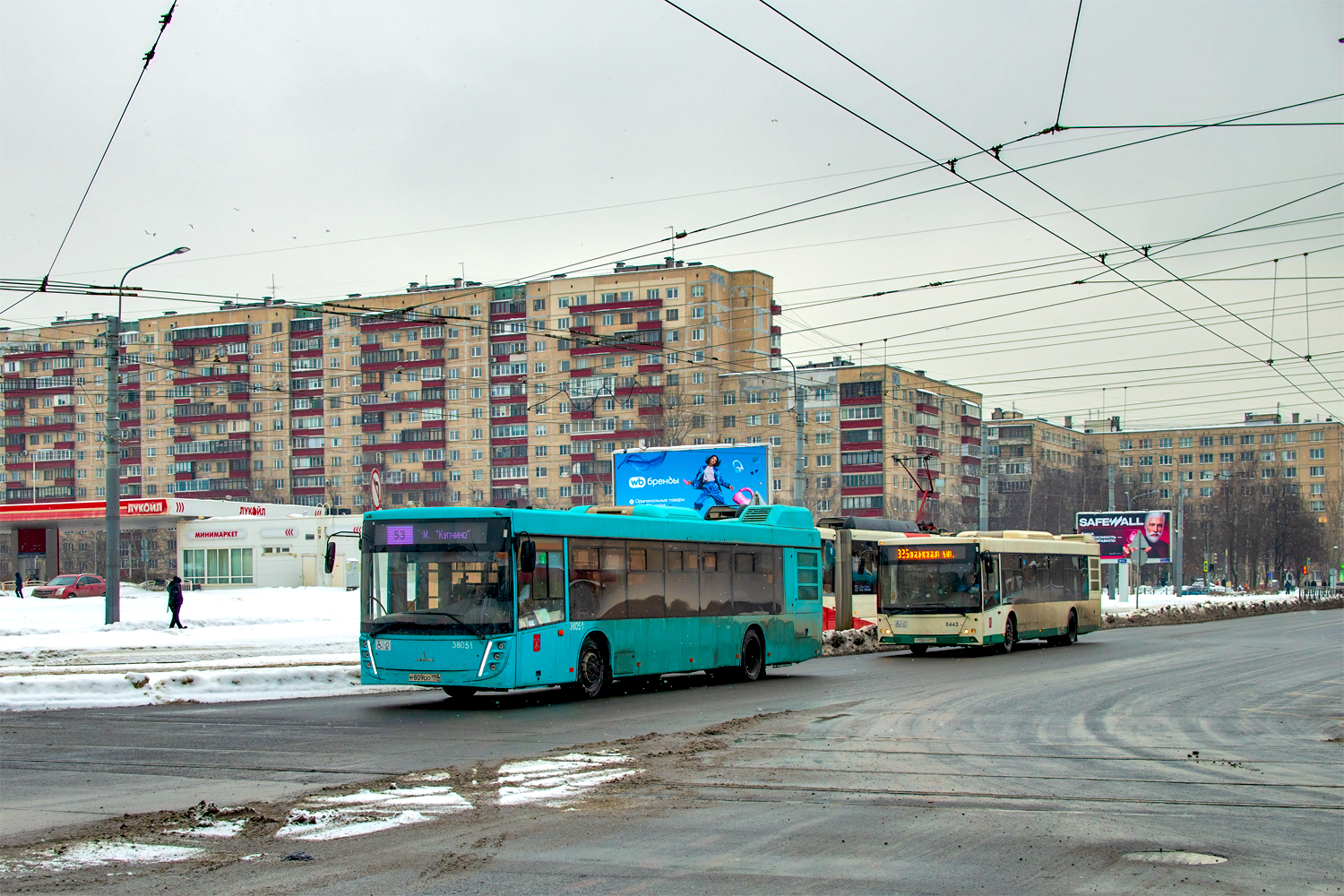 Saint Petersburg, MAZ-203.945 # 38051; Saint Petersburg, MAZ-203.085 # 8443