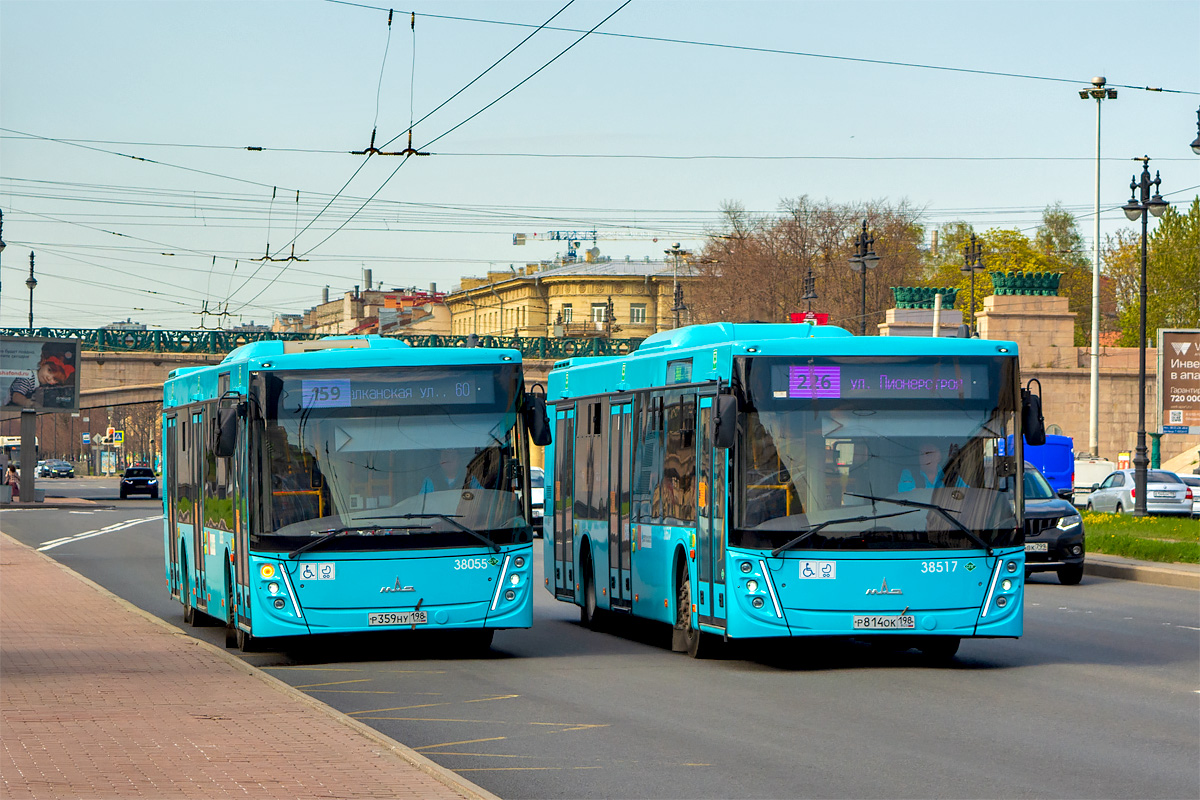 Saint Petersburg, MAZ-203.947 # 38055; Saint Petersburg, MAZ-203.947 # 38517