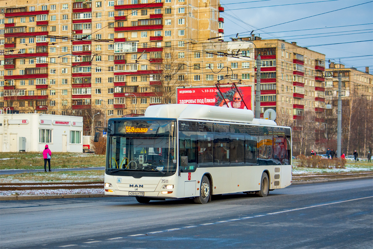 Saint Petersburg, MAN A21 Lion's City NL313 CNG # 7511