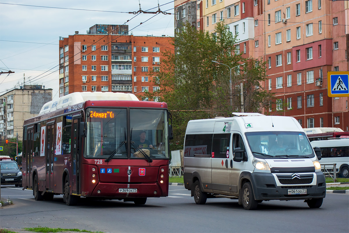 Tula, NefAZ-5299-30-51 (5299UN) # 728; Tula, Avto Vektor 454222 (Citroёn Jumper) # М 061 ОО 71