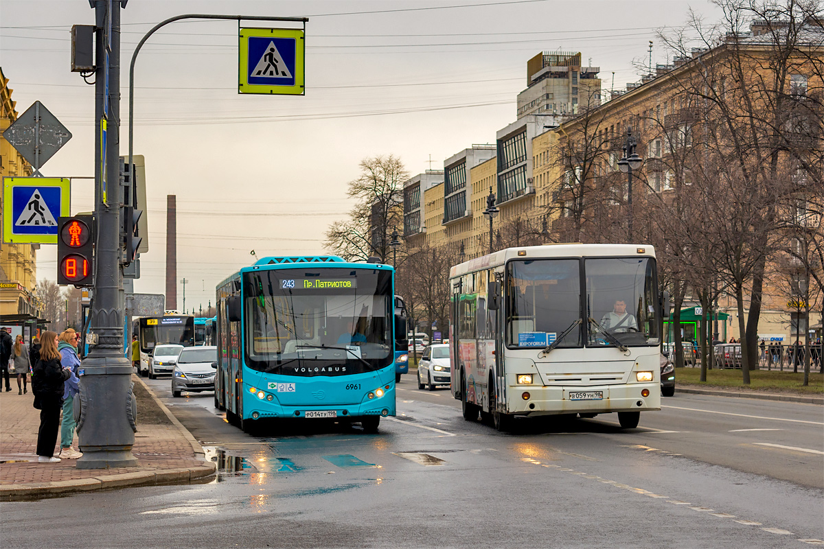 Saint Petersburg, Volgabus-5270.G4 (LNG) # 6961; Saint Petersburg, NefAZ-5299-11-33 (5299KC) # В 059 УН 98