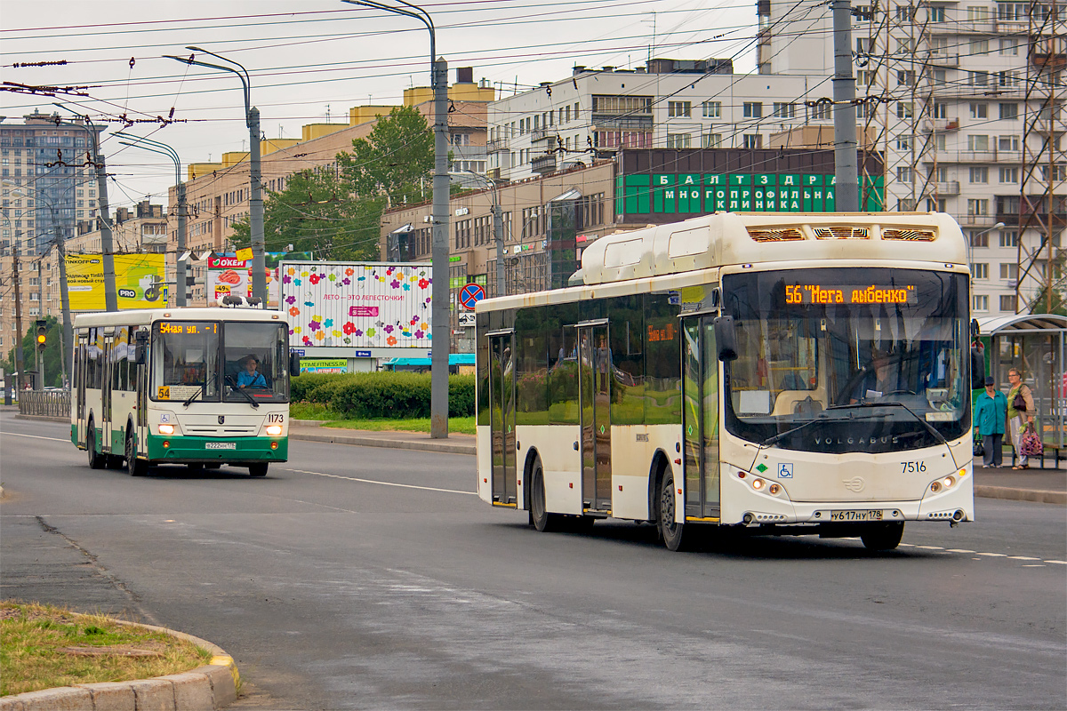 Saint Petersburg, NefAZ-52994-40-42 # 1173; Saint Petersburg, Volgabus-5270.G2 (CNG) # 7516