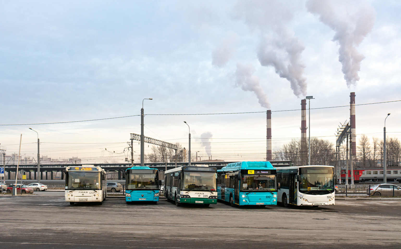 Saint Petersburg, LiAZ-5292.60 # 6242; Saint Petersburg, LiAZ-4292.60 # 6360; Saint Petersburg, LiAZ-5292.60 # 3315