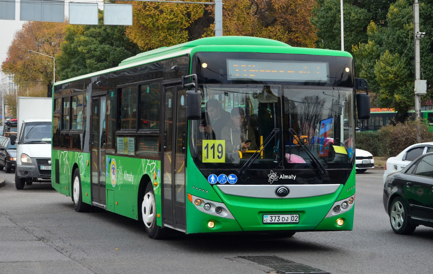 Almaty, Yutong ZK6118HGA (QazTehna) № 373 DJ 02